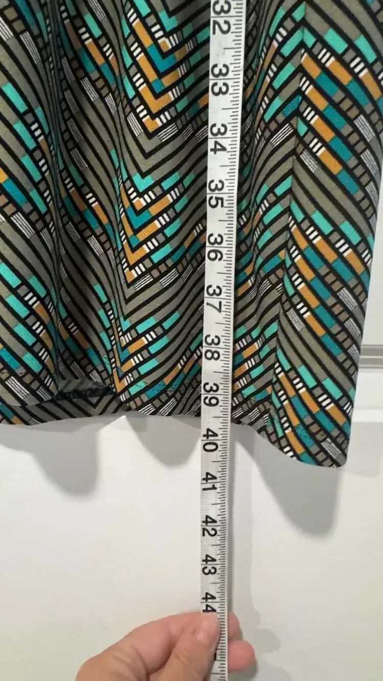 Geometric Shift Dress Office Career Stretch Modest Business Casual Size 16